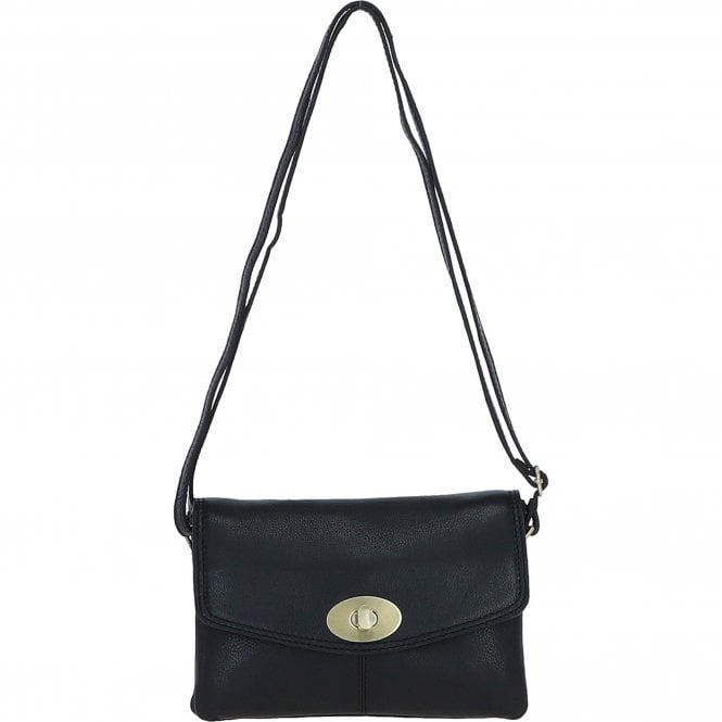 Ashwood Elegant Leather Crossbody Bag Black: M-82