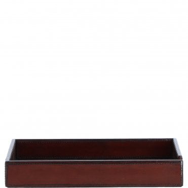 Elegant Ashwood Leather Desk Paper Tray Chestnut: LF-109