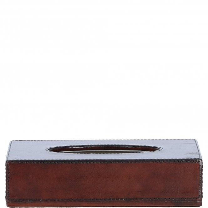 Ashwood Elegant Leather Tissue Box with Magnetic Bottom Chestnut: LF-116