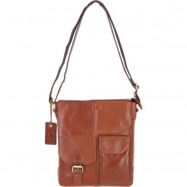 Elegant Ashwood Leather Unisex Crossbody Bag Honey: G-19