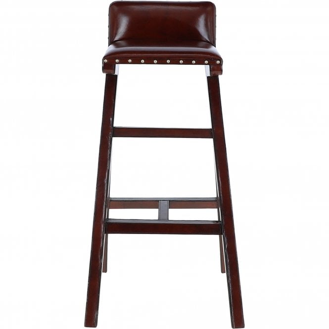 Ashwood Exquisite Leather Bar Stool with Low Back Chestnut: LF-136