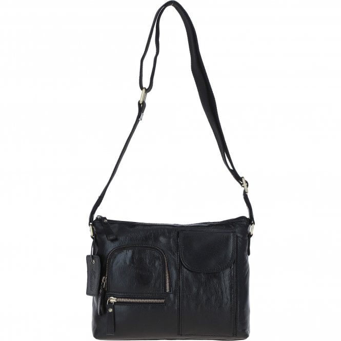 Ashwood Exquisite Leather Cross Body Bag for Women Black: G-17