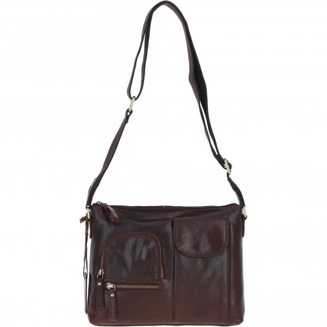 Ashwood Exquisite Leather Cross Body Bag for Women Brandy: G-17