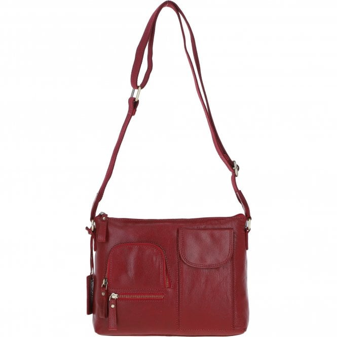 Ashwood Exquisite Leather Cross Body Bag for Women Red: G-17