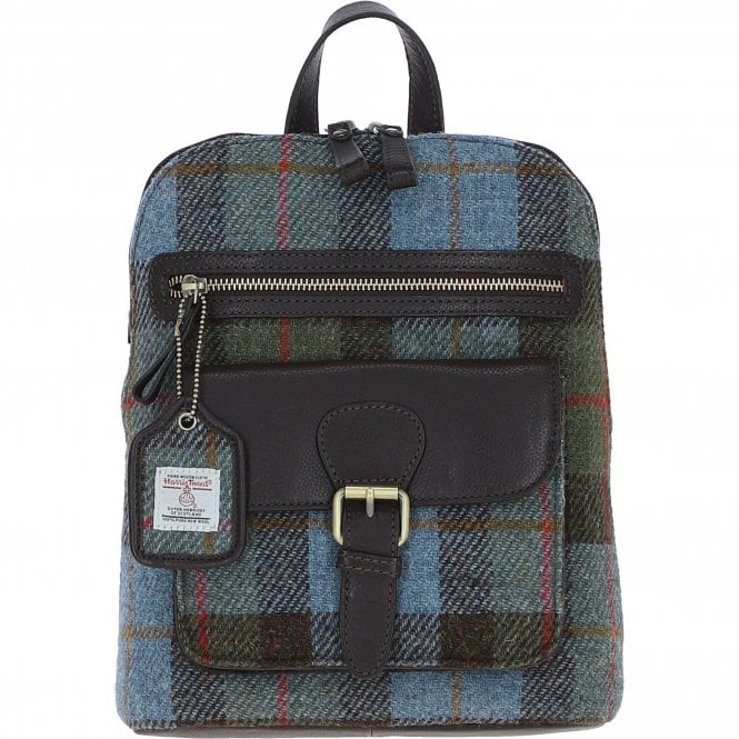 Ashwood Exquisite Leather & Harris Tweed® Cloth Backpack Brown/Mcload: TW-25-01-BM