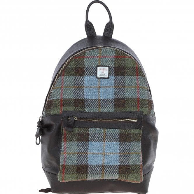 Ashwood Exquisite Leather & Harris Tweed® Cloth Large Rucksack Brown/Mcload: TW-43-01-BM