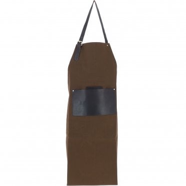 Fenland Canvas & Leather Apron Brandy/green: FEN-760