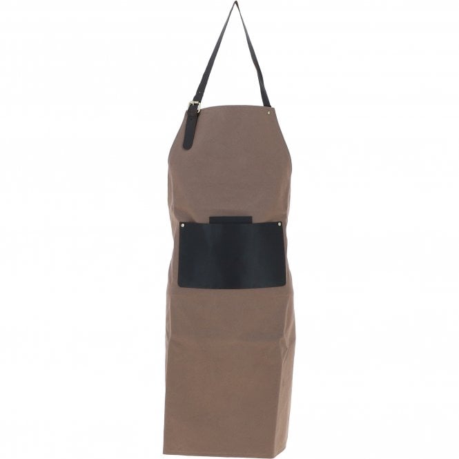 Fenland Canvas & Leather Apron Mud/grey: FEN-760