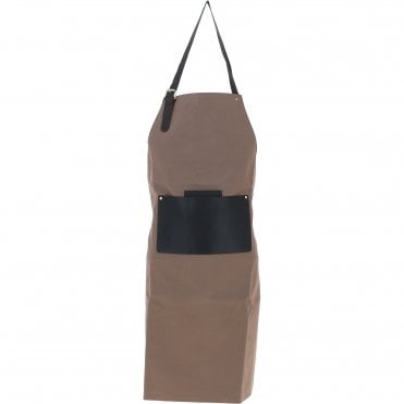 Fenland Canvas & Leather Apron Mud/grey: FEN-760