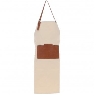Fenland Canvas & Leather Apron Tan/cream: FEN-760