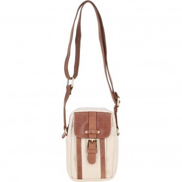 Fenland Canvas & Leather body Bag Tan/Cream: FEN-750