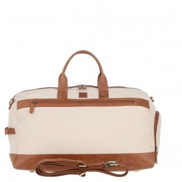 Fenland Canvas & Leather Holdall Tan/cream: FEN-757