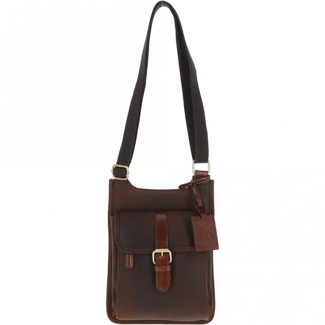 Fenland Cow Oily Leather Flight Bag Brown/Brandy Buff: FEN-782