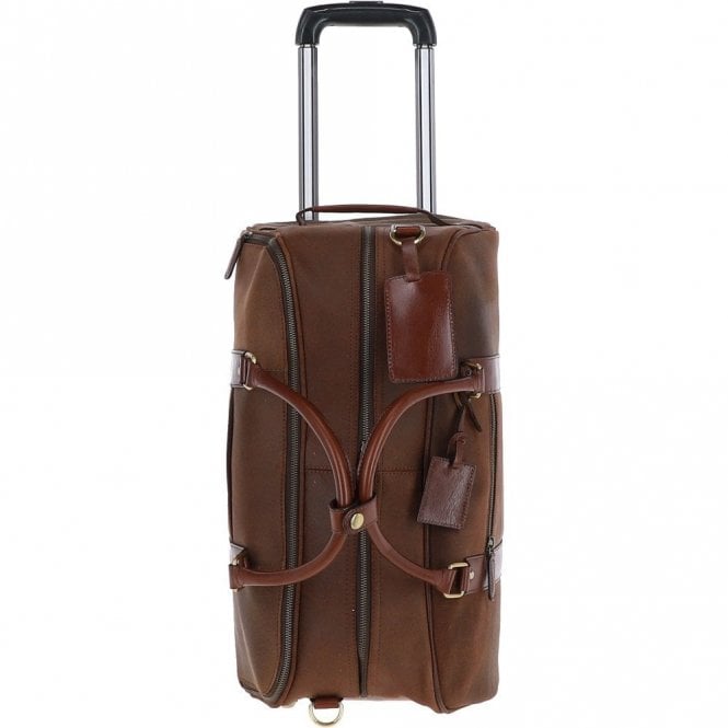 Fenland Cow Oily Leather Wheeled Weekend Travel Holdall Brown/Brandy: FEN-780