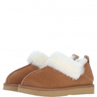 Fenland Ladies Sheepskin Shoes Tan: Petra