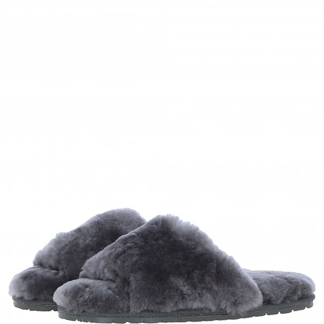 Fenland Ladies Sheepskin Sliders Grey: Suzy