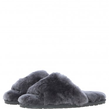 Fenland Ladies Sheepskin Sliders Grey: Suzy