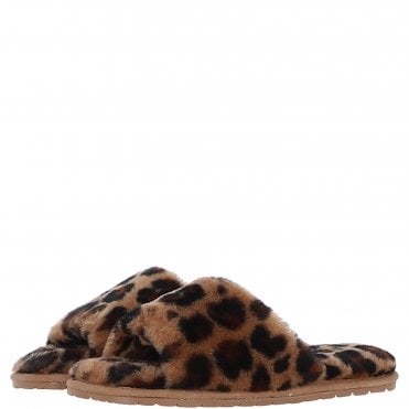 Fenland Ladies Sheepskin Sliders Leopard: Suzy