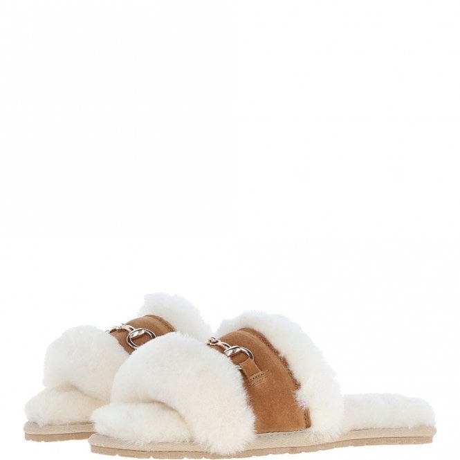 Fenland Ladies Sheepskin Sliders Tan: Sophie