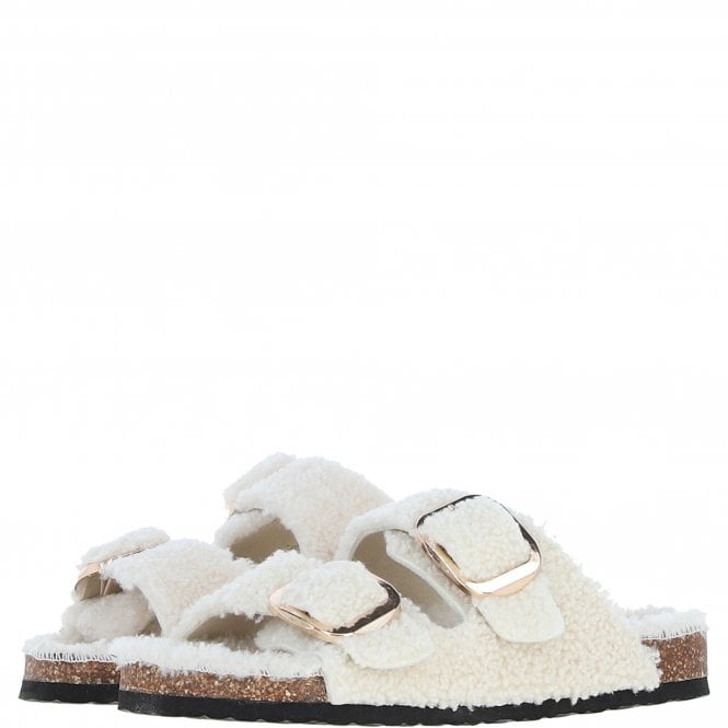 Fenland Ladies Sheepskin Slippers Beige: Brittany