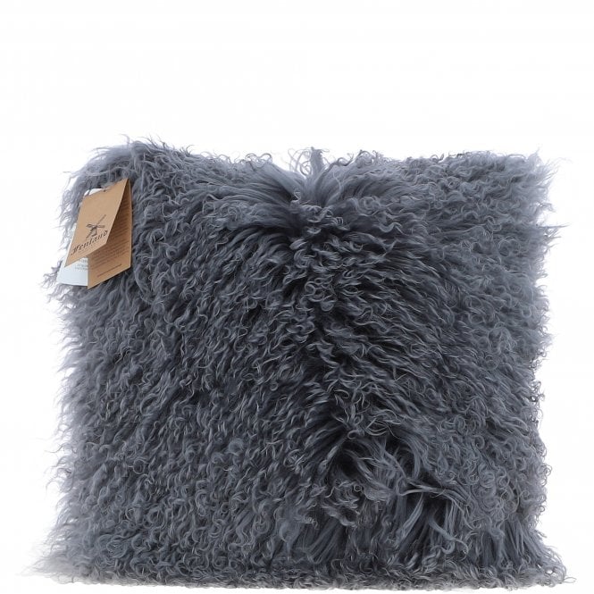 Fenland Sheepskin Cushion Dark Grey: FF-Tibetan
