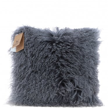 Fenland Sheepskin Cushion Dark Grey: FF-Tibetan