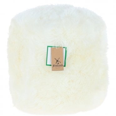 Fenland Sheepskin Pouffe Stool Ivory: FF-POUFFE