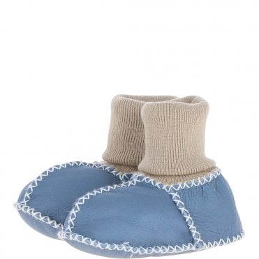 Fenland Unisex Kids Sheepskin Booties Baby Blue: Cuties