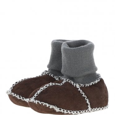 Fenland Unisex Kids Sheepskin Booties Brown: Cuties