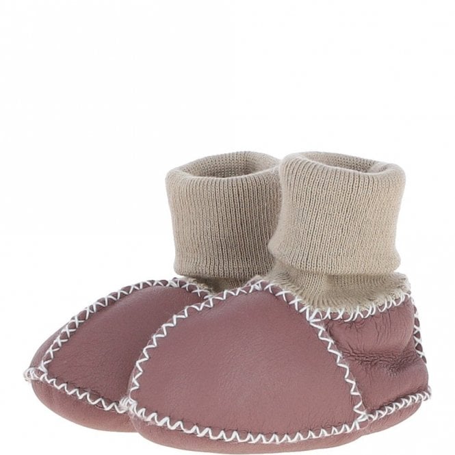 Fenland Unisex Kids Sheepskin Booties Dusty Pink: Cuties