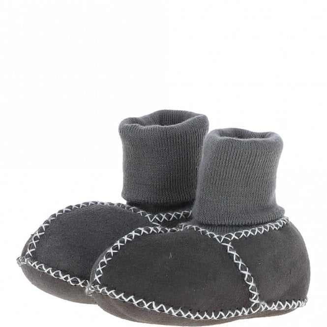 Fenland Unisex Kids Sheepskin Booties Grey: Cuties