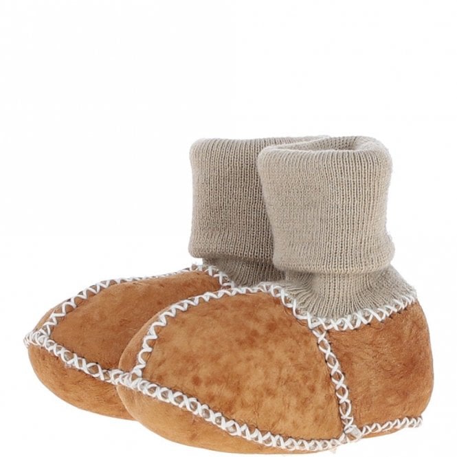 Fenland Unisex Kids Sheepskin Booties Lt Tan: Cuties