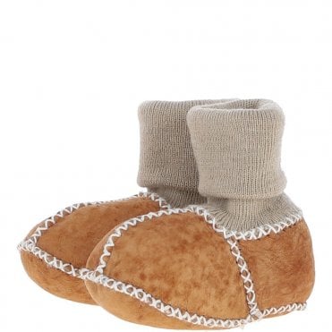 Fenland Unisex Kids Sheepskin Booties Lt Tan: Cuties