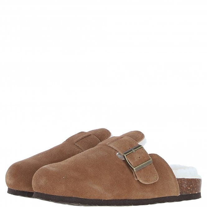 Fenland Unisex Sheepskin Slippers Tan: Cork-Slippers