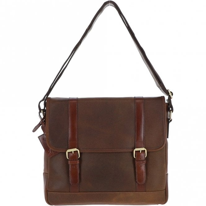 Fenland Vintage Cow Oily Leather Messenger Bag Brown/Brandy: FEN-785
