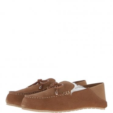 Women's Classic  Suede Sheepskin Moccasins Tan: Megan