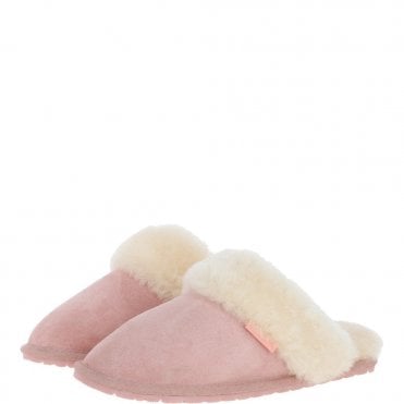 Women's Classic  Suede Sheepskin Slippers Pink : Fen-Ladies