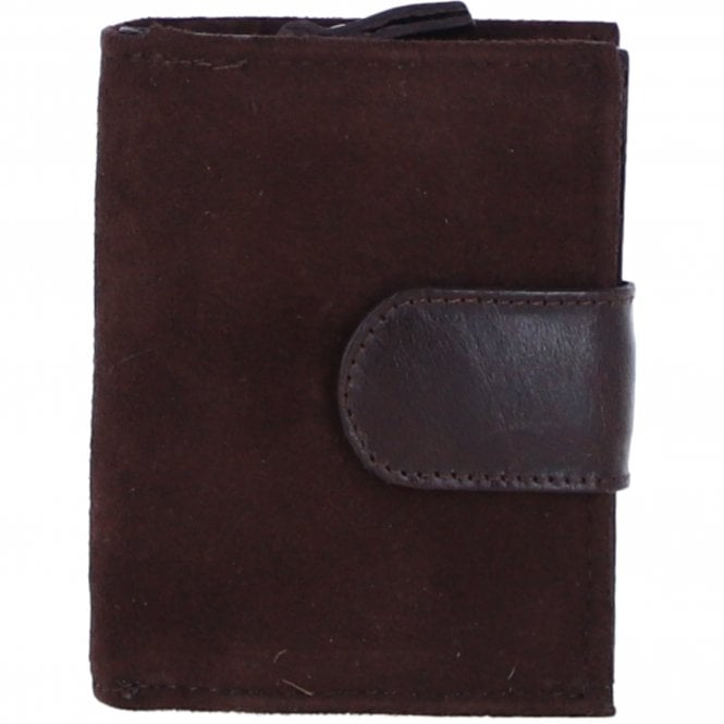 Ashwood Ladies Suede & Leather RFID Protected Purse in Brown: S-50