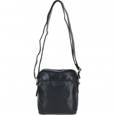 Mens Elegant Ashwood Leather Messenger Bag Black: T-79
