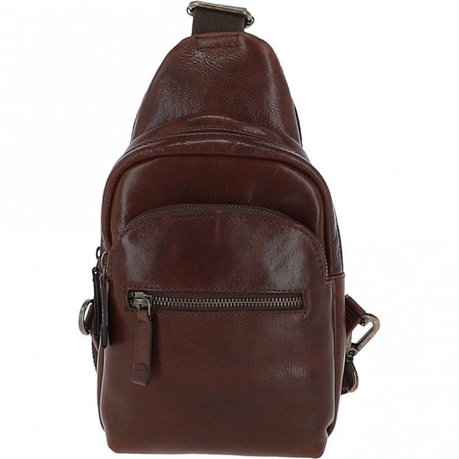 Ashwood Small Hi Veg Leather Sling Bag Tempo Brown : 8147