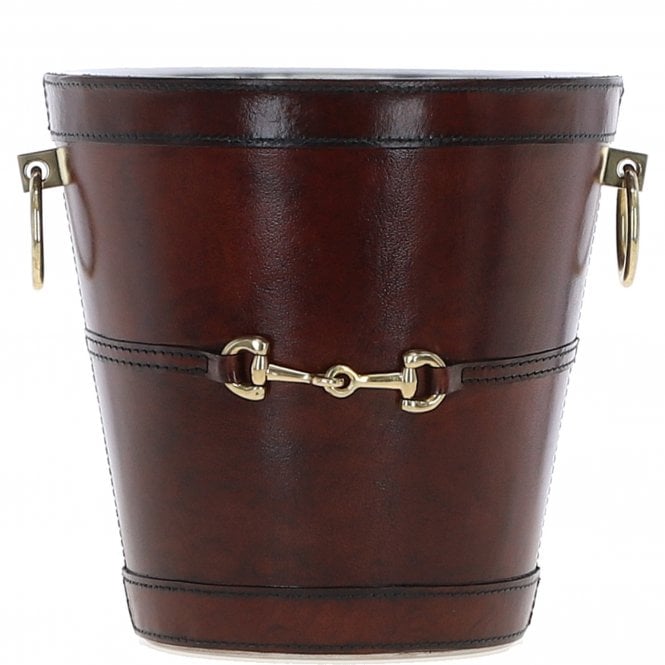Ashwood Stylish and Functional Genuine Leather Ice Bucket Chestnut: LF-137