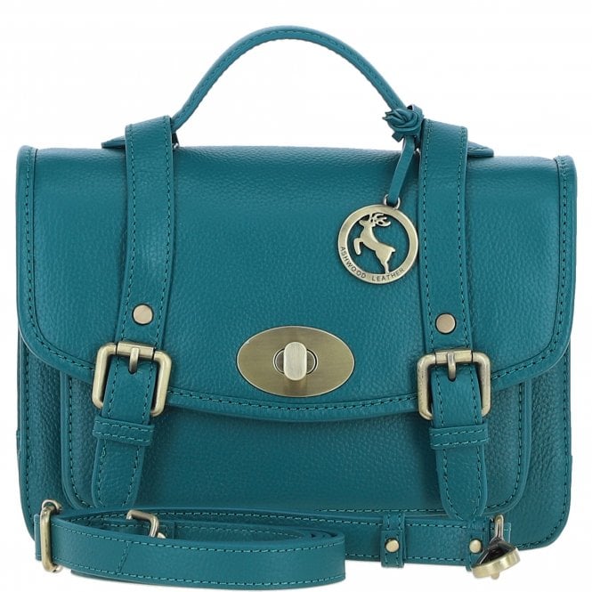 Ashwood Stylish Leather Large Satchel Bag Green: Y-63