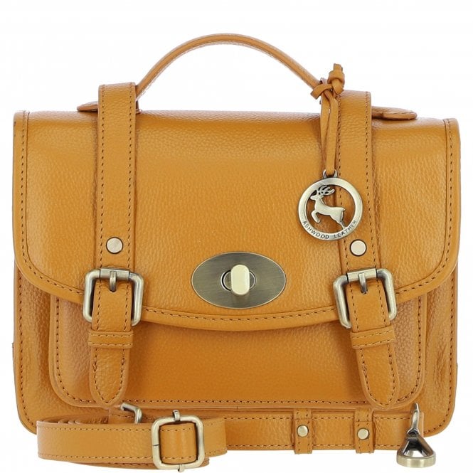 Ashwood Stylish Leather Large Satchel Bag Mustard: Y-63