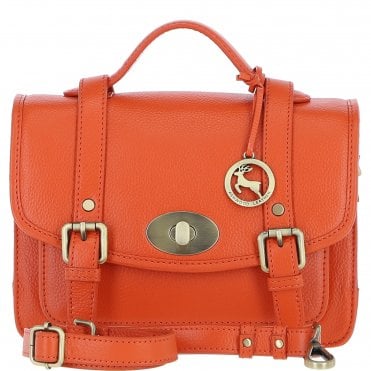 Stylish Ashwood Leather Large Satchel Bag Orange: Y-63