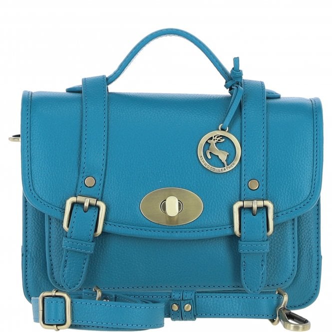 Ashwood Stylish Leather Large Satchel Bag Turquise: Y-63