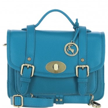 Stylish Ashwood Leather Large Satchel Bag Turquise: Y-63