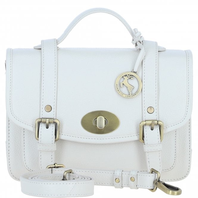 Ashwood Stylish Leather Large Satchel Bag White: Y-63