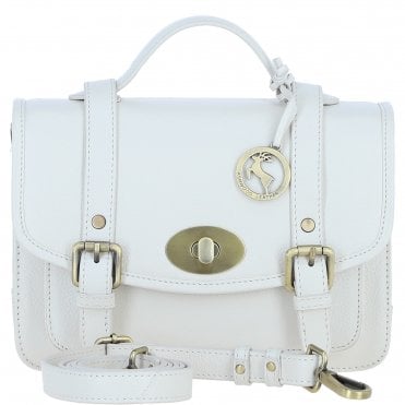 Stylish Ashwood Leather Large Satchel Bag White: Y-63