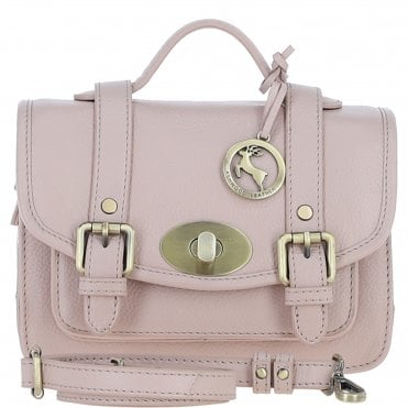 Stylish Ashwood Leather Medium Satchel Bag Beige: Y-62