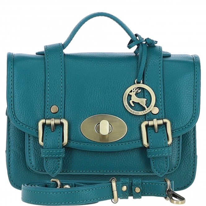 Ashwood Stylish Leather Medium Satchel Bag Green: Y-62
